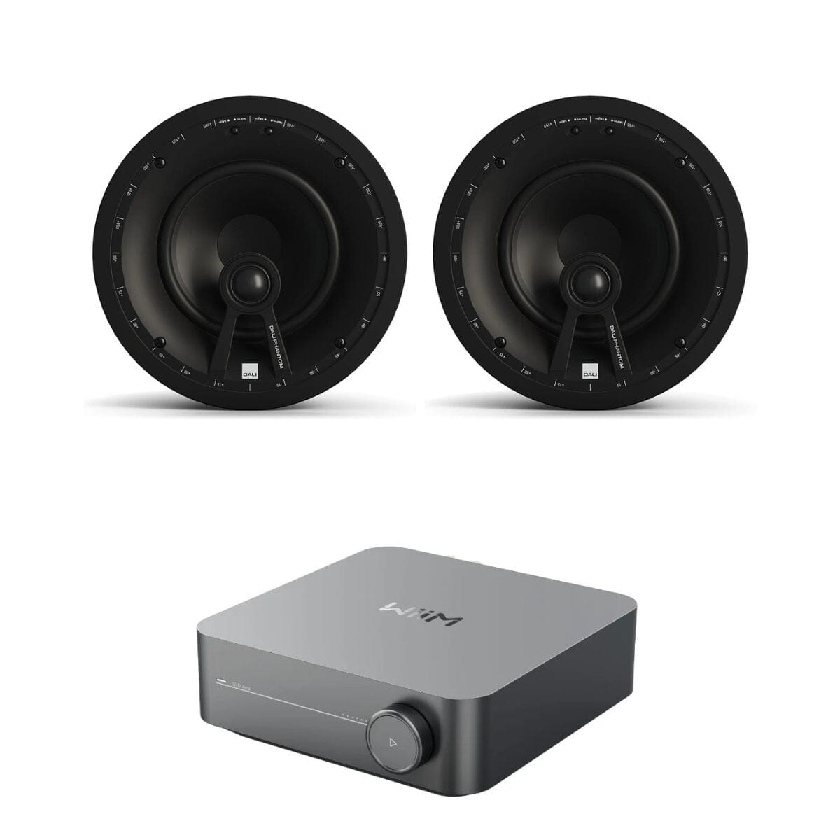 WiiM AMP Wi-Fi & Bluetooth Amplifier + DALI Phantom E-60 WR 6.5" Ceiling Speakers - K&B Audio