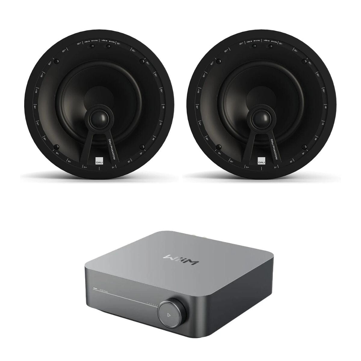 WiiM AMP Wi-Fi & Bluetooth Amplifier + DALI Phantom E-80 WR 8" Ceiling Speakers - K&B Audio
