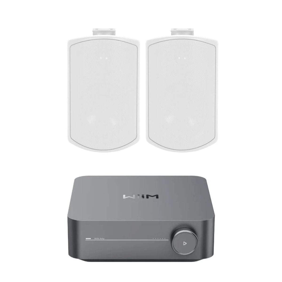 WiiM AMP Wi-Fi & Bluetooth Amplifier + Elipson RAIN 4" Outdoor Speakers (Pair) - K&B Audio