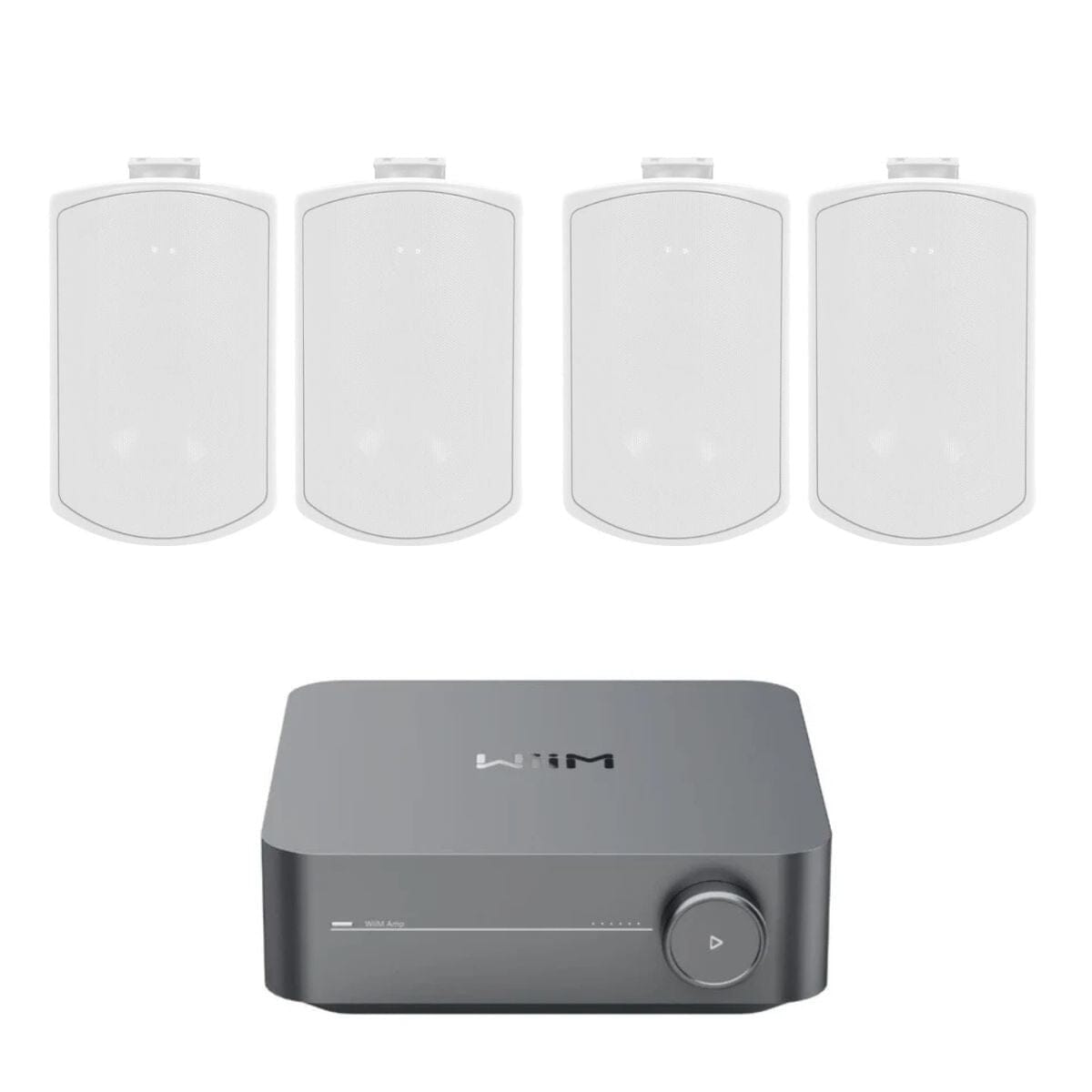 WiiM AMP Wi-Fi & Bluetooth Amplifier + Elipson RAIN 4" Outdoor Speakers (Pair) - K&B Audio