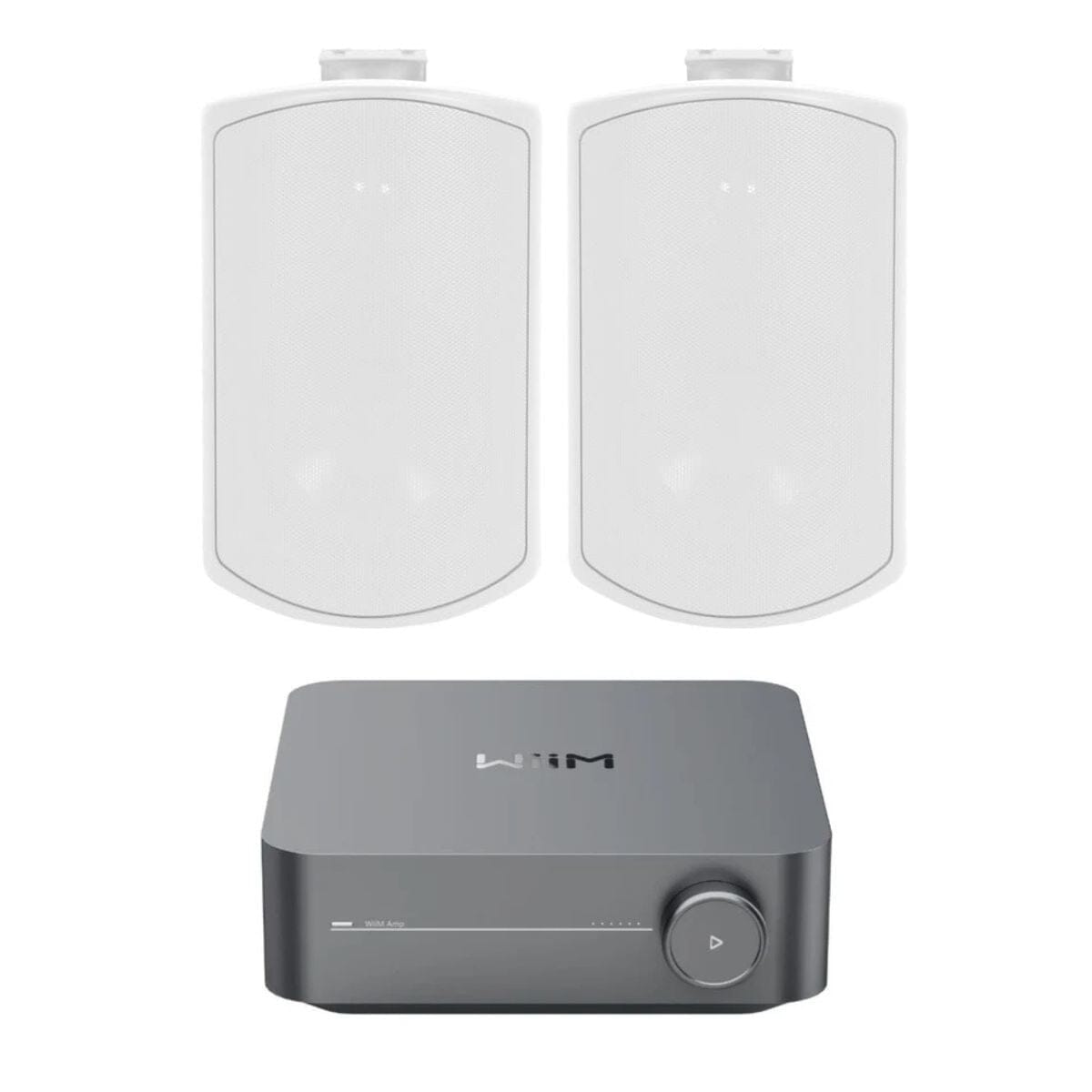 WiiM AMP Wi-Fi & Bluetooth Amplifier + Elipson RAIN 6.5" Outdoor Speakers (Pair) - K&B Audio