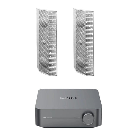 WiiM AMP Wi-Fi & Bluetooth Amplifier + Lithe Audio IO1 Passive Speakers Outdoor Speaker Systems WiiM One Pair White 