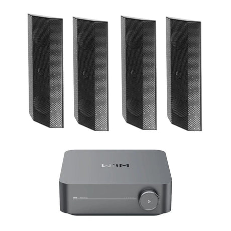 WiiM AMP Wi-Fi & Bluetooth Amplifier + Lithe Audio IO1 Passive Speakers Outdoor Speaker Systems WiiM Two Pairs Black 