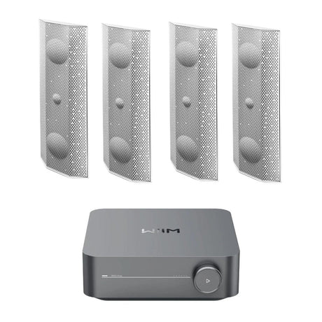 WiiM AMP Wi-Fi & Bluetooth Amplifier + Lithe Audio IO1 Passive Speakers Outdoor Speaker Systems WiiM Two Pairs White 