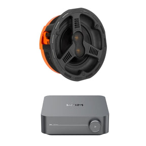 WiiM AMP Wi-Fi & Bluetooth Amplifier + Monitor Audio AWC265-T2 Bathroom Ceiling Speaker - K&B Audio