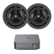 WiiM Amp Wi-Fi & Bluetooth Amplifier + Monitor Audio C180 8" Ceiling Speakers (Pair) - K&B Audio