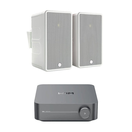 WiiM AMP Wi-Fi & Bluetooth Amplifier + Monitor Audio Climate 60 6.5" Outdoor Speakers (Pair) - K&B Audio