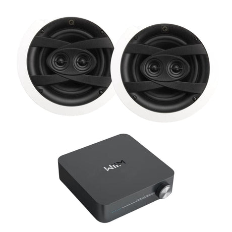 WiiM AMP WiFi & Bluetooth Ceiling Speaker System with Q Acoustics 6.5" Bathroom Ceiling Speaker - K&B Audio