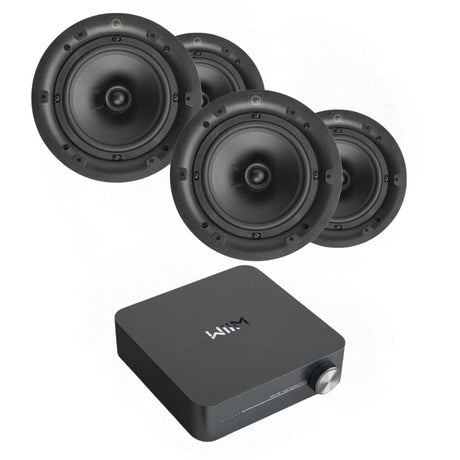 WiiM AMP WiFi & Bluetooth Ceiling Speaker System with Q Acoustics 8" Ceiling Speakers - K&B Audio