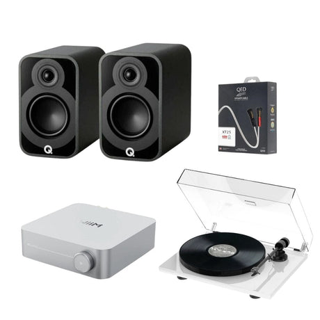 WiiM AMP Wi-Fi Amplifier + Pro-Ject E1 Phono + Q Acoustics 5010 Bookshelf Speakers - K&B Audio