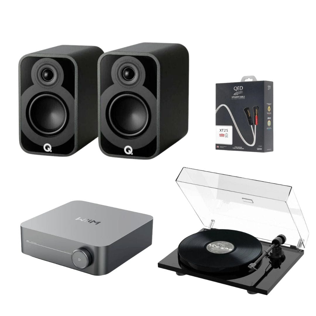 WiiM-AMP WiFi Multiroom Amplifier Pro-Ject E1 Phono & Q Acoustics 5010 Speakers Bundle - K&B Audio