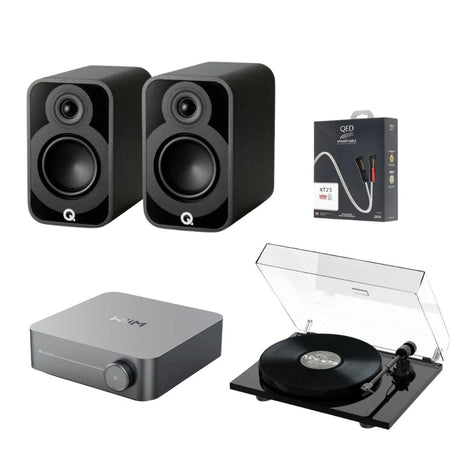 WiiM AMP Wi-Fi Amplifier + Pro-Ject E1 Phono + Q Acoustics 5010 Bookshelf Speakers - K&B Audio