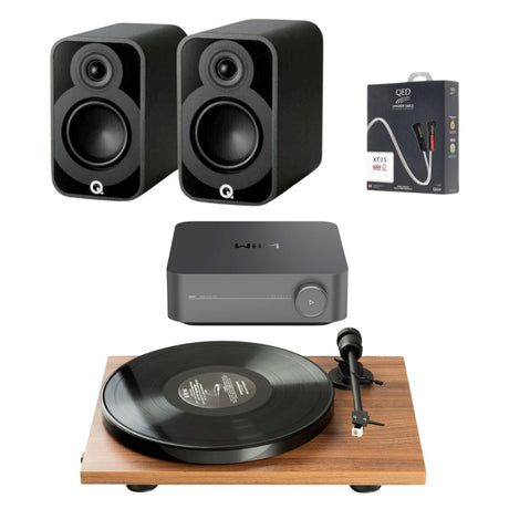 WiiM AMP Wi-Fi Amplifier + Pro-Ject E1 Phono + Q Acoustics 5010 Bookshelf Speakers - K&B Audio
