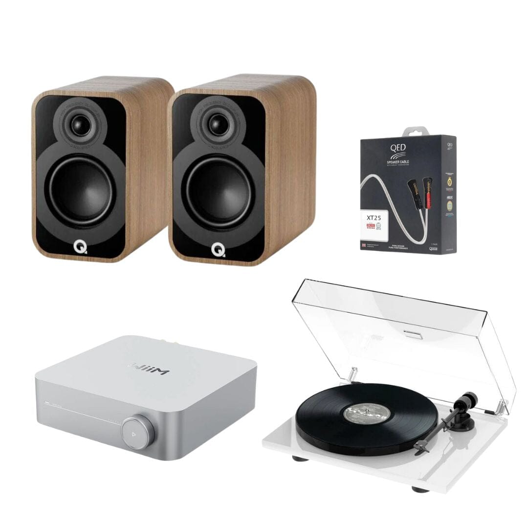 WiiM-AMP WiFi Multiroom Amplifier Pro-Ject E1 Phono & Q Acoustics 5010 Speakers Bundle - K&B Audio