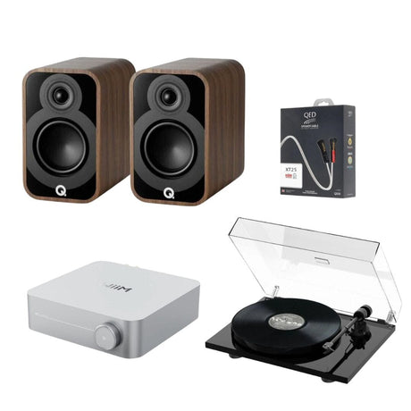 WiiM AMP Wi-Fi Amplifier + Pro-Ject E1 Phono + Q Acoustics 5010 Bookshelf Speakers - K&B Audio