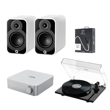 WiiM AMP Wi-Fi Amplifier + Pro-Ject E1 Phono + Q Acoustics 5010 Bookshelf Speakers - K&B Audio