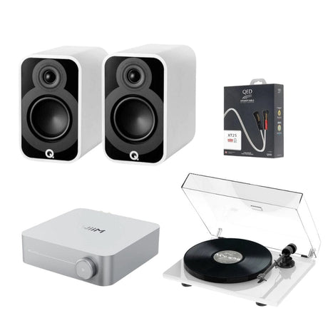 WiiM AMP Wi-Fi Amplifier + Pro-Ject E1 Phono + Q Acoustics 5010 Bookshelf Speakers - K&B Audio