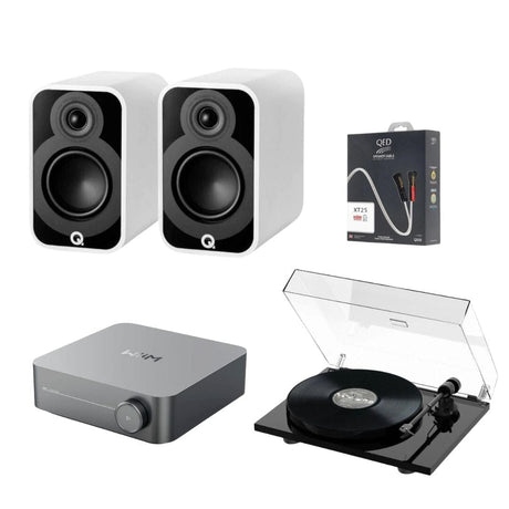 WiiM AMP Wi-Fi Amplifier + Pro-Ject E1 Phono + Q Acoustics 5010 Bookshelf Speakers - K&B Audio