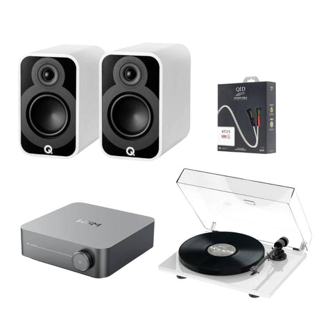 WiiM AMP Wi-Fi Amplifier + Pro-Ject E1 Phono + Q Acoustics 5010 Bookshelf Speakers - K&B Audio