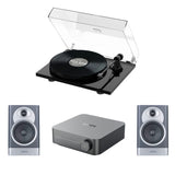 WiiM AMP Wi-Fi Amplifier + Pro-Ject E1-Phono + JAMO S7-15B Bookshelf Speakers - K&B Audio