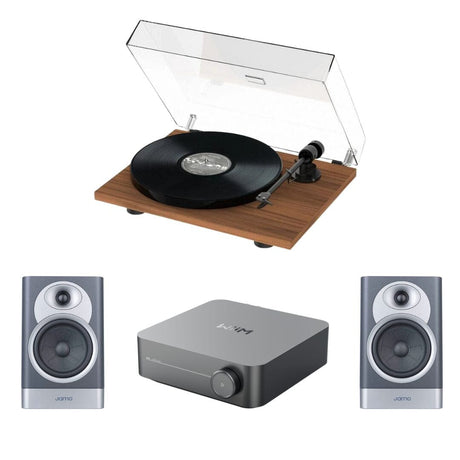 WiiM-AMP WiFi Multiroom Amplifier, Pro-Ject E1-Phono & JAMO S7-15B Speaker Bundle - K&B Audio