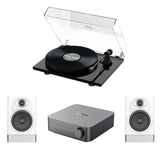 WiiM AMP Wi-Fi Amplifier + Pro-Ject E1-Phono + JAMO S7-15B Bookshelf Speakers - K&B Audio