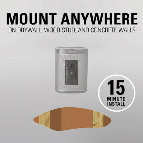Wireless Speaker Swivel & Tilt Wall Mount Designed for Sonos One SL, Play:1, Play:3 - Pair - K&B Audio