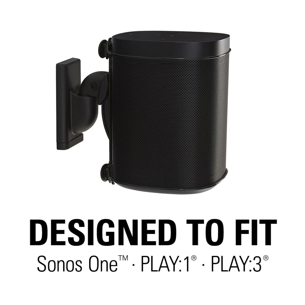 Wireless Speaker Swivel & Tilt Wall Mount Designed for Sonos One SL, Play:1, Play:3 - Pair - K&B Audio