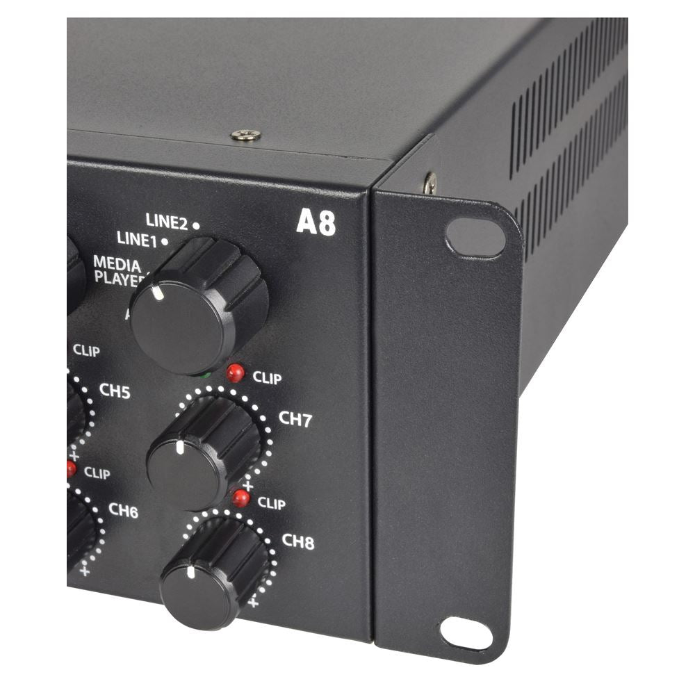 Adastra A8 8 x 200W Stereo Amplifier with FM Radio/Bluetooth & Media Player - K&B Audio