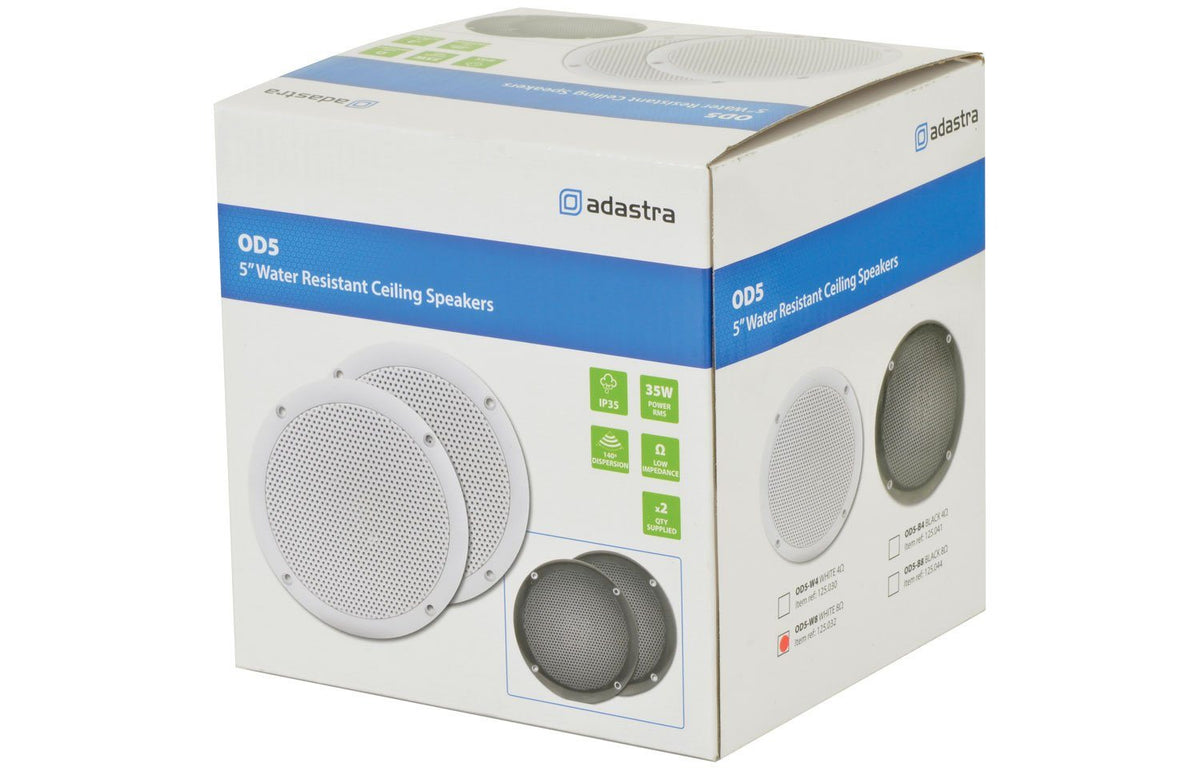 Adastra OD5-W8 80W 5" Water Resistant In Ceiling Speakers (Pair) - K&B Audio