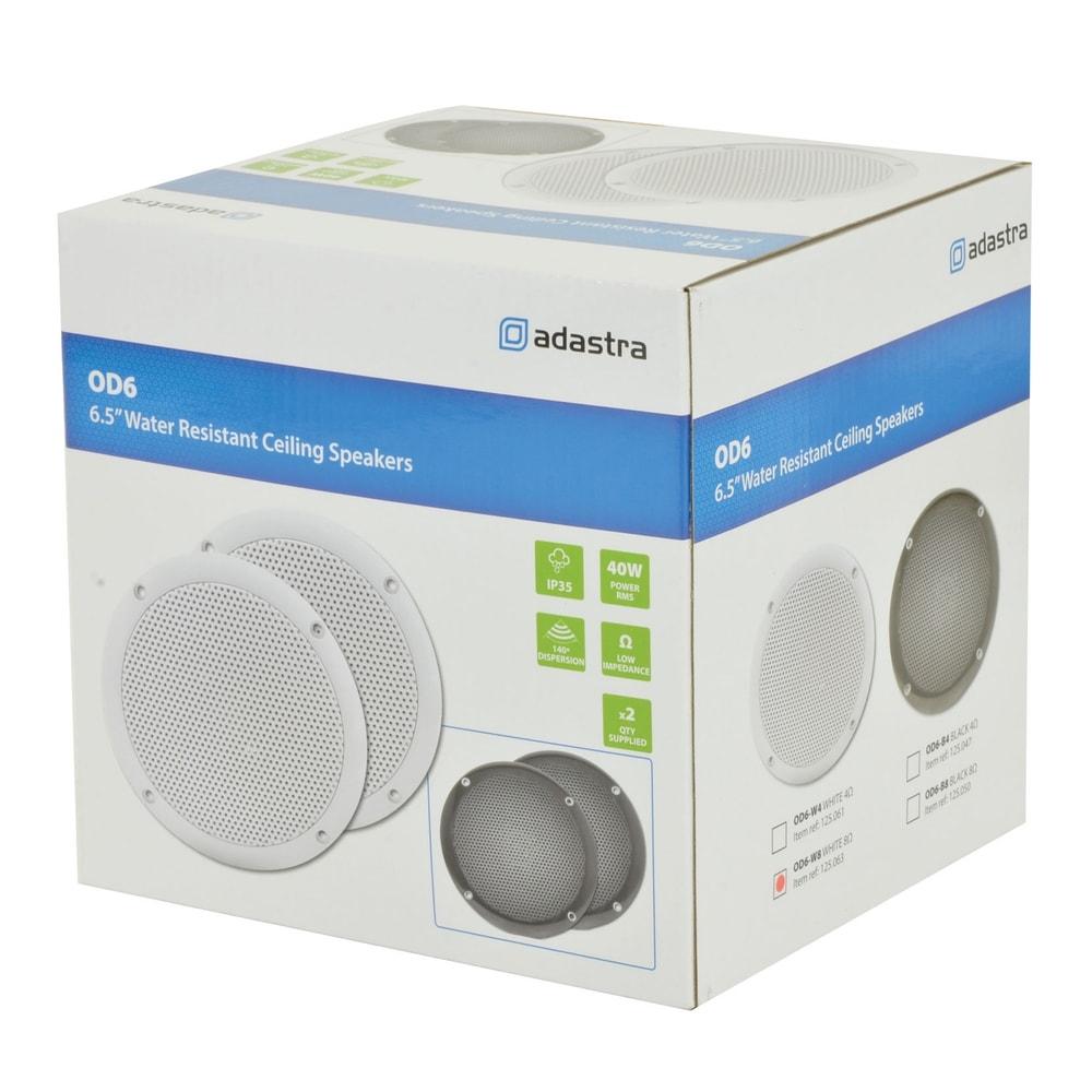 Adastra OD6-W8 100W 6.5" Bathroom In Ceiling Speakers - White (Pair) - K&B Audio