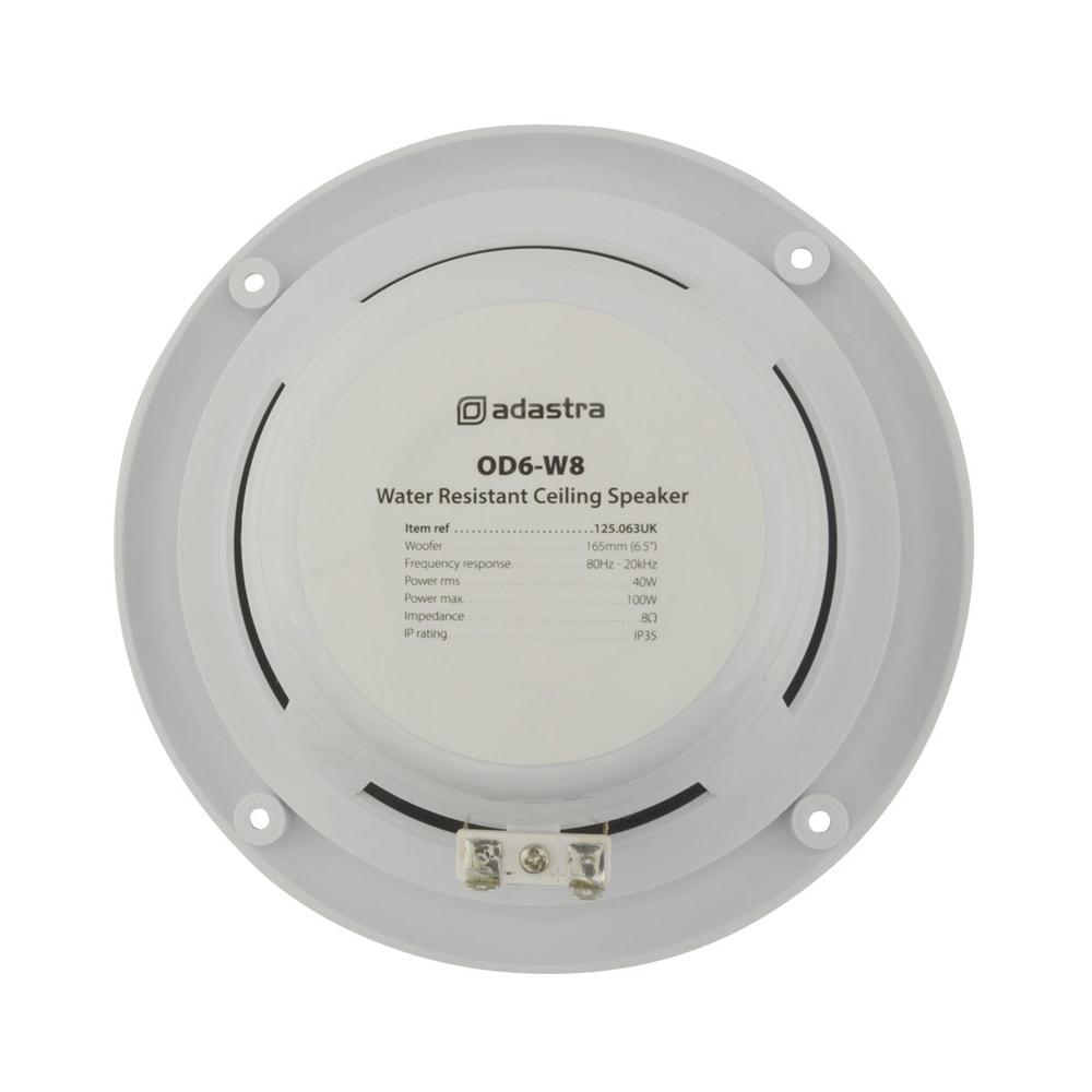 Adastra OD6-W8 100W 6.5" Bathroom In Ceiling Speakers - White (Pair) - K&B Audio