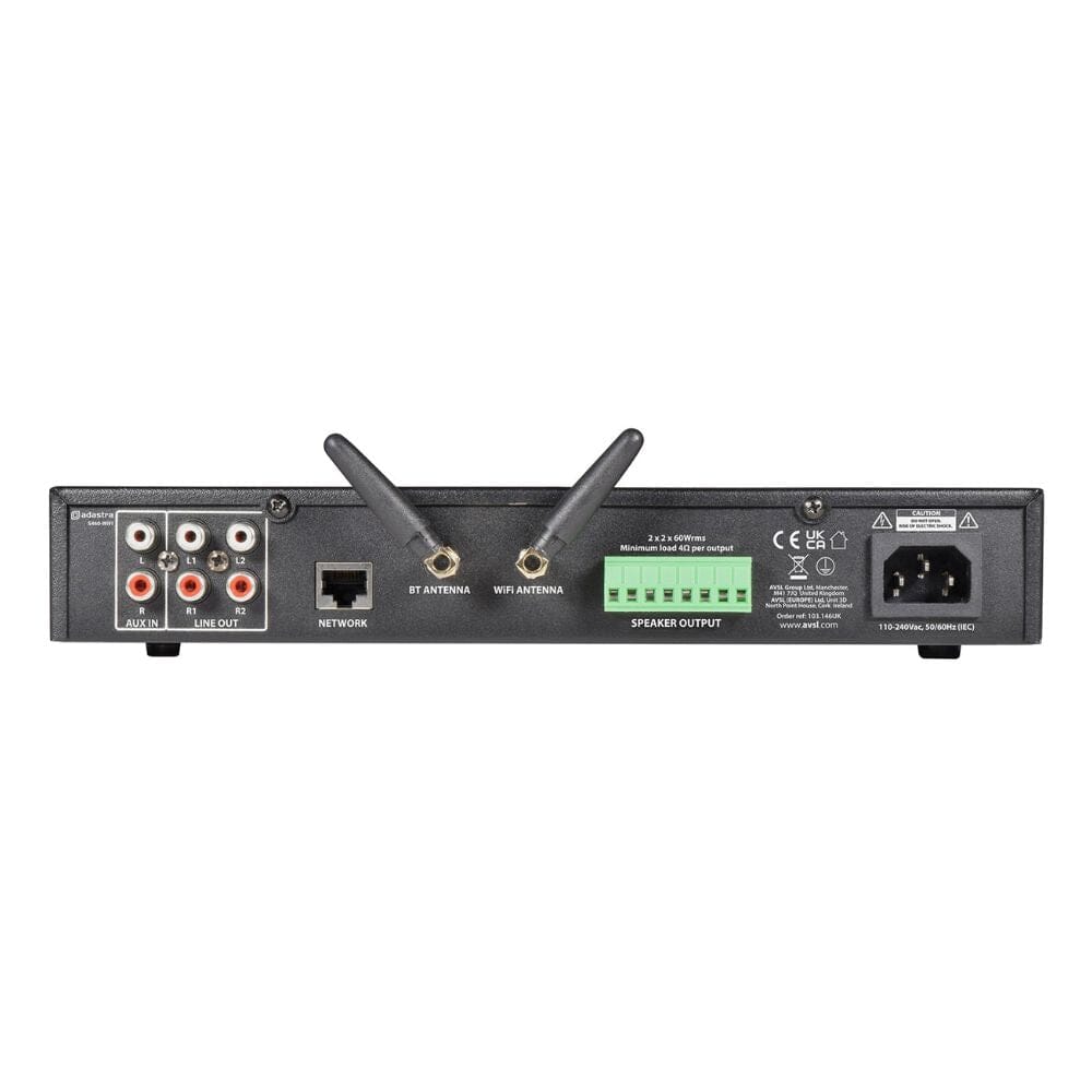 Adastra S460 Dual Zone Wi-Fi Amplifier + 6.5" Ceiling Speakers + 4" Outdoor Speakers - K&B Audio