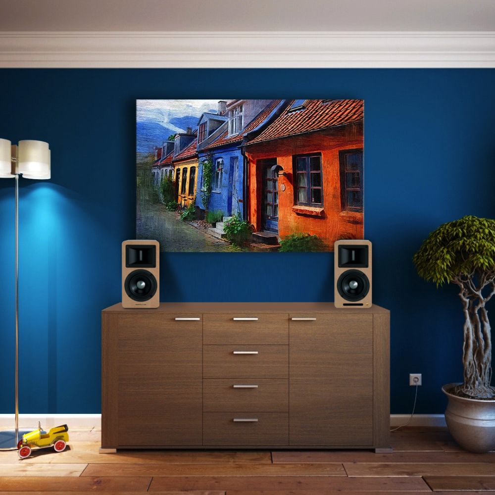 [OPEN BOX] Airpulse A80 100W Active Bookshelf Speakers with Bluetooth - Pinewood - K&B Audio