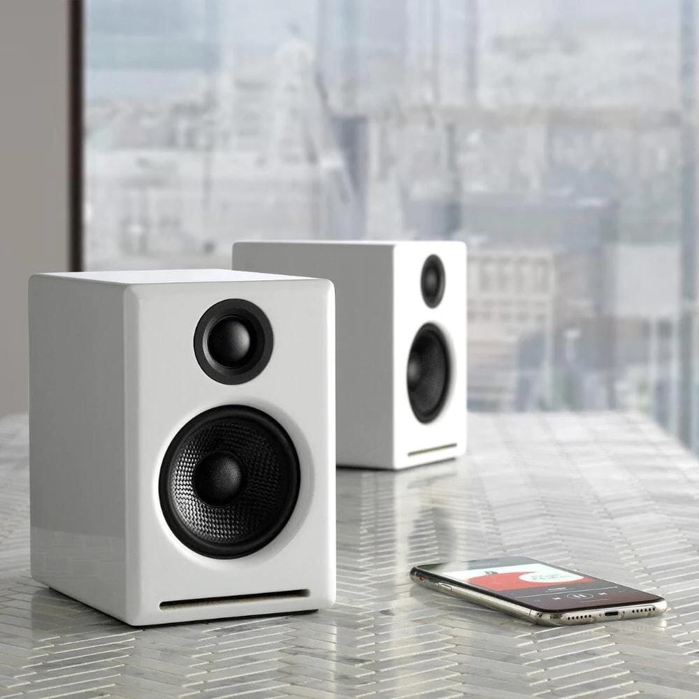 Audioengine A2+ Wireless Bookshelf Speakers with Bluetooth (Pair) - K&B Audio
