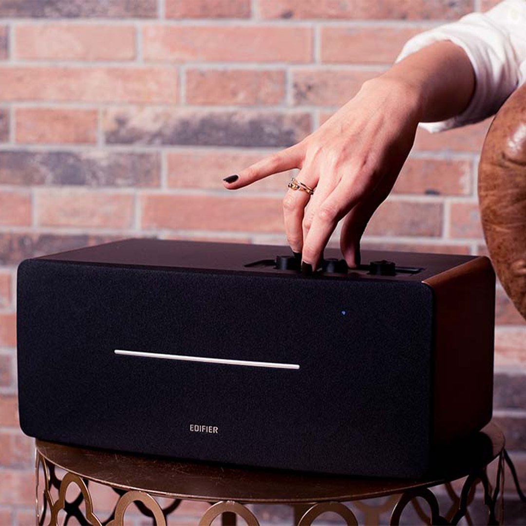[OPEN BOX] Edifier D12 Stereo Active Desktop Speaker with Bluetooth - Black - K&B Audio