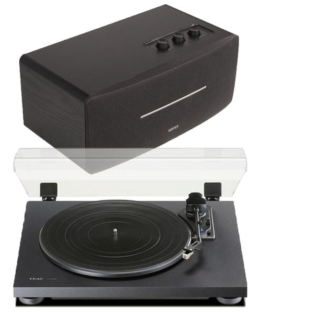 Edifier D12 & TEAC TN-180BT Bluetooth Turntable with Speakers Bundle - K&B Audio