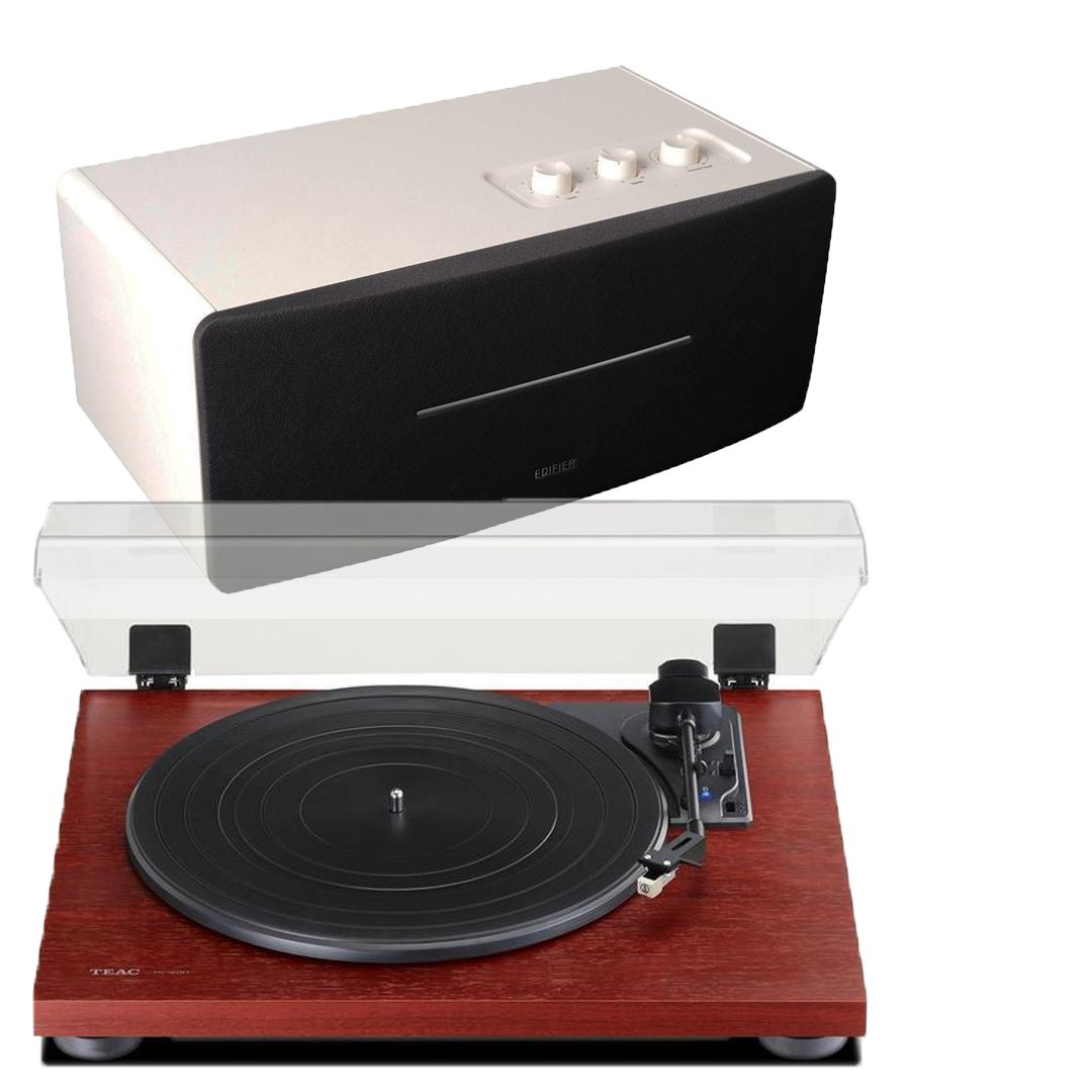 Edifier D12 & TEAC TN-180BT Bluetooth Turntable with Speakers Bundle - K&B Audio