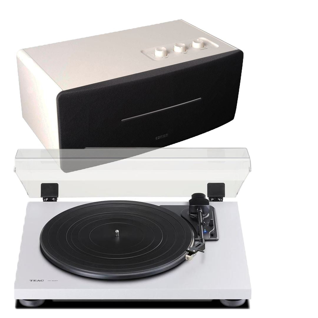 Edifier D12 & TEAC TN-180BT Bluetooth Turntable with Speakers Bundle - K&B Audio