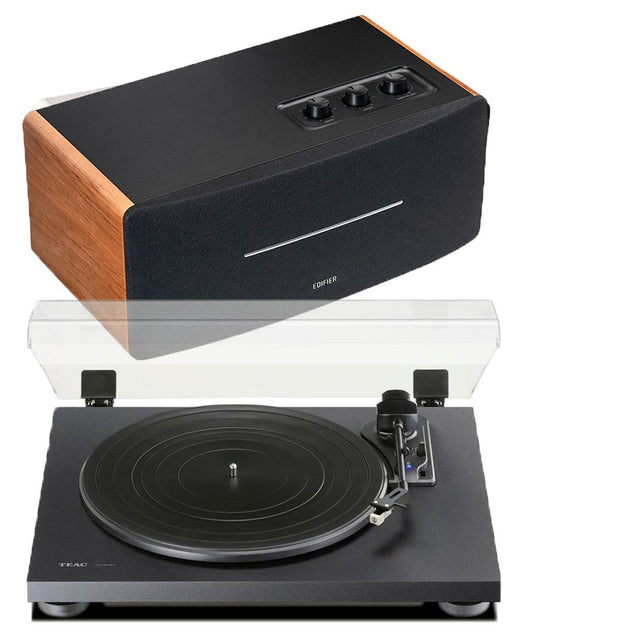 Edifier D12 & TEAC TN-180BT Bluetooth Turntable with Speakers Bundle - K&B Audio