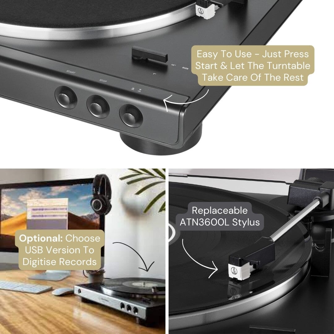 Audio-Technica LP60X Turntable + Edifier R1280DB Speakers - K&B Audio