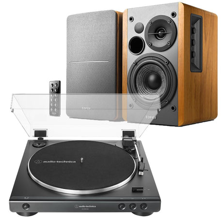 Edifier R1280DB & Audio-Technica LP60X Turntable with Bluetooth Speakers - K&B Audio