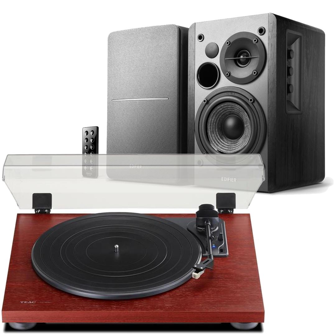 Edifier R1280DB & TEAC TN-180BT Turntable with Speakers Bundle with Bluetooth - K&B Audio