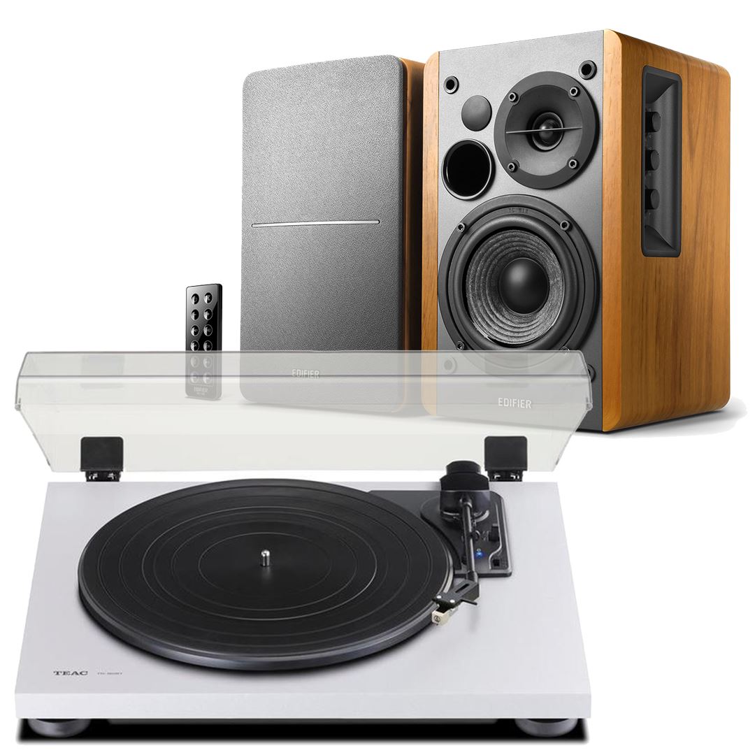 Edifier R1280DB & TEAC TN-180BT Turntable with Speakers Bundle with Bluetooth - K&B Audio