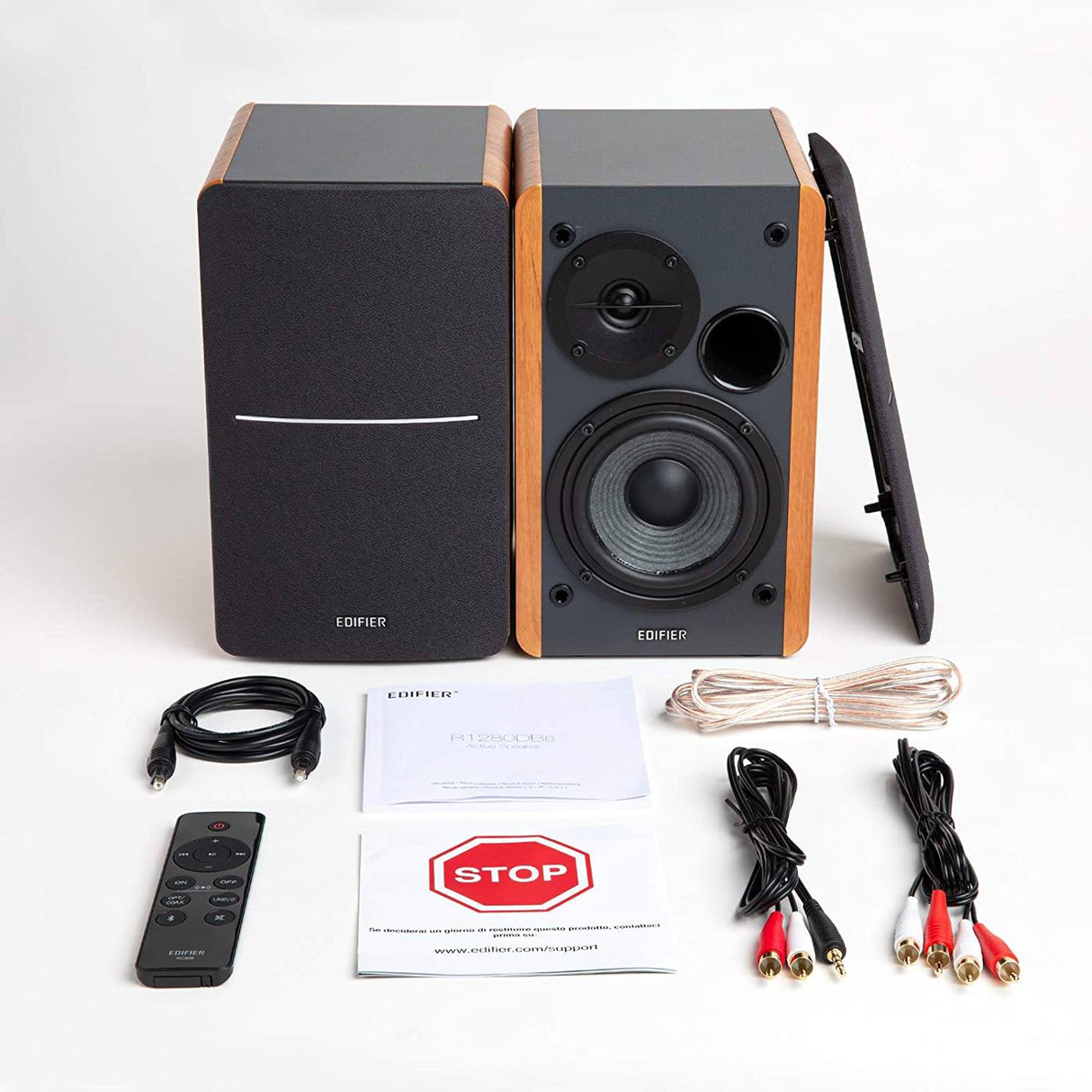 [OPEN BOX] Edifier R1280DBs Active Bookshelf Speakers with Bluetooth 5.0 - Wood - K&B Audio