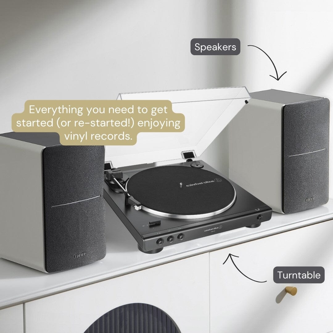 Audio-Technica LP60X Turntable + Edifier R1280T Active Bookshelf Speakers - K&B Audio