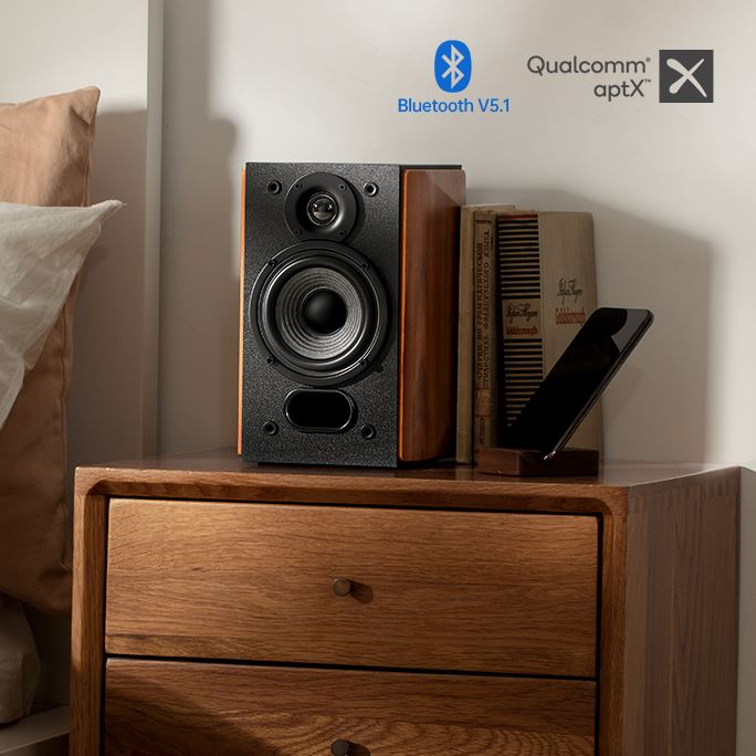 [OPEN BOX] Edifier R1380DB Active Bookshelf Speakers with Bluetooth - Wood - K&B Audio