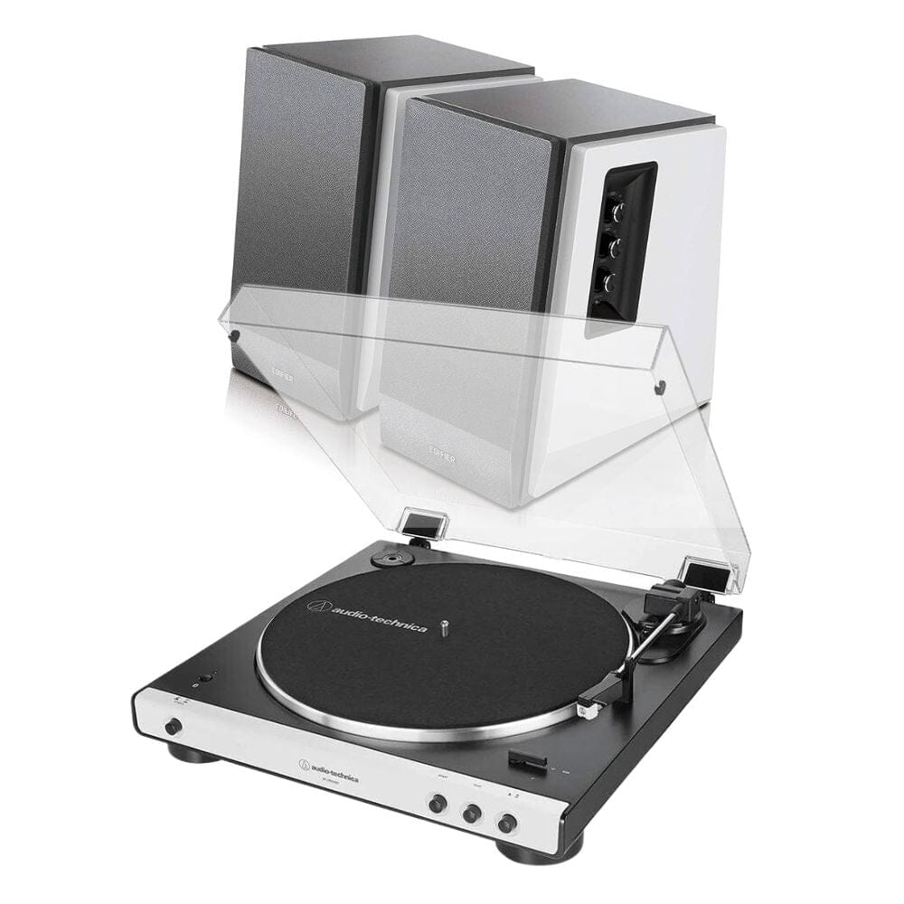 Edifier R1700BT & Audio-Technica LP60XBT Bluetooth Turntable with Speakers - White Edition - K&B Audio