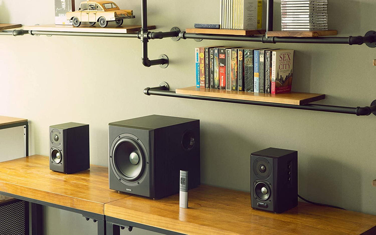 Edifier S351DB 2.1 110W Active Bookshelf Speaker System with aptX Bluetooth - Black - K&B Audio