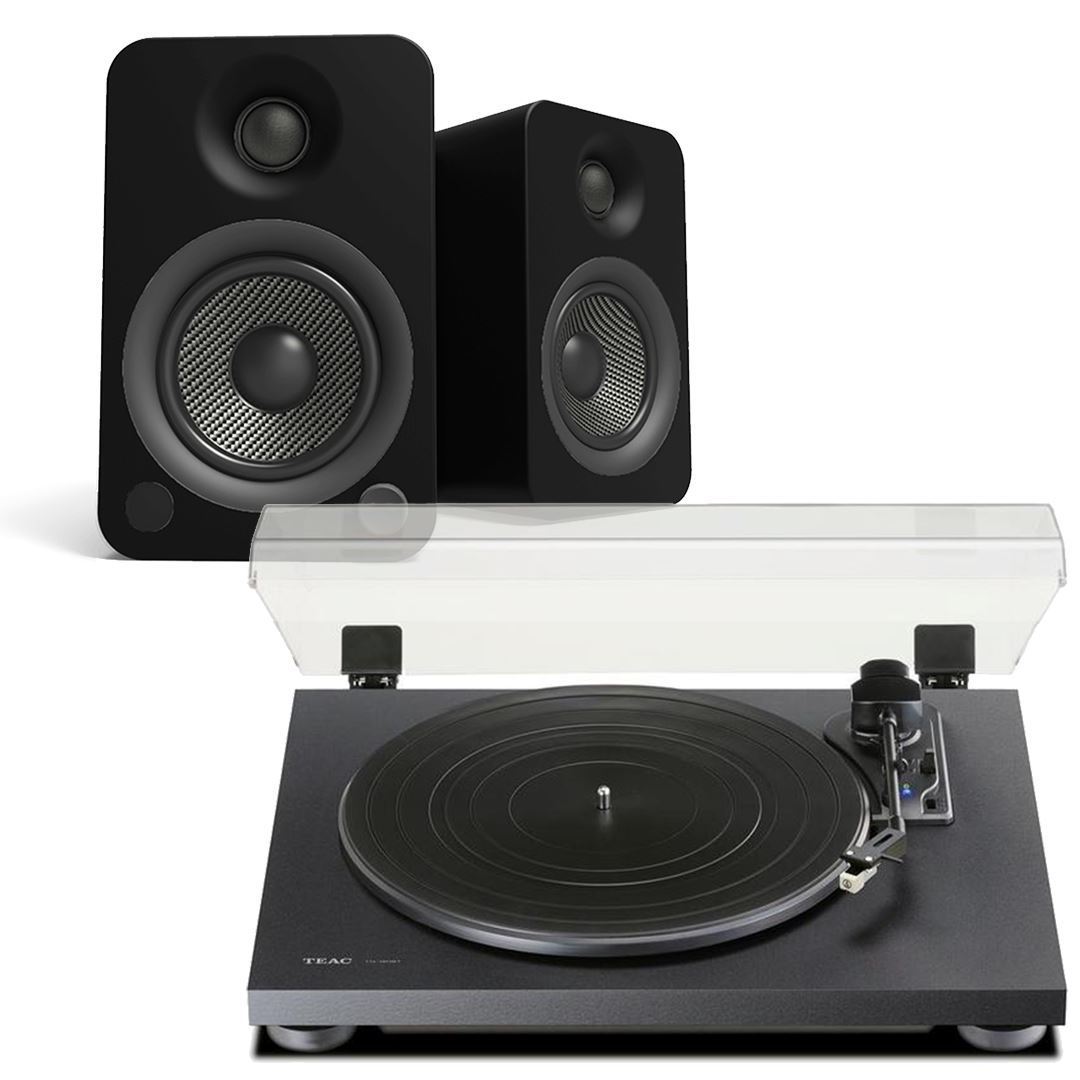 Kanto Audio YU4 & TEAC TN-180BT Bluetooth Turntable with Speakers Bundle - K&B Audio